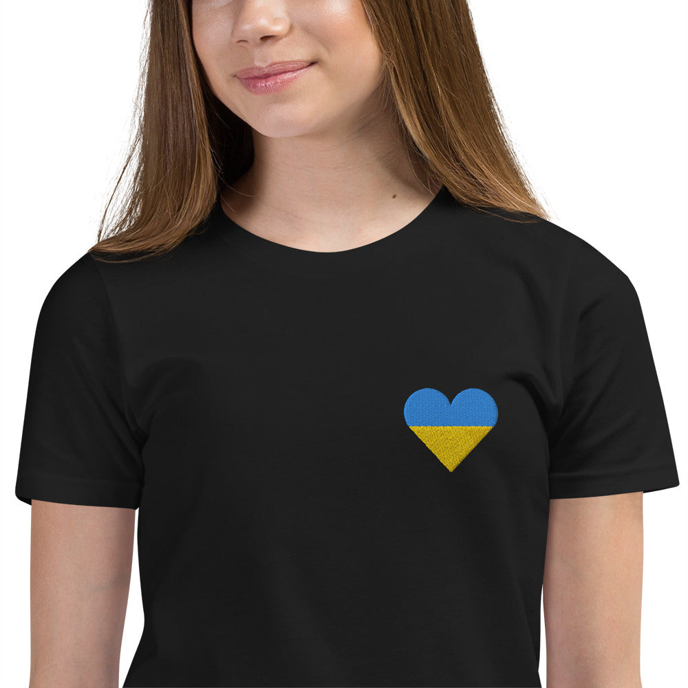 Besticktes Herz Jugend Unisex T-Shirt