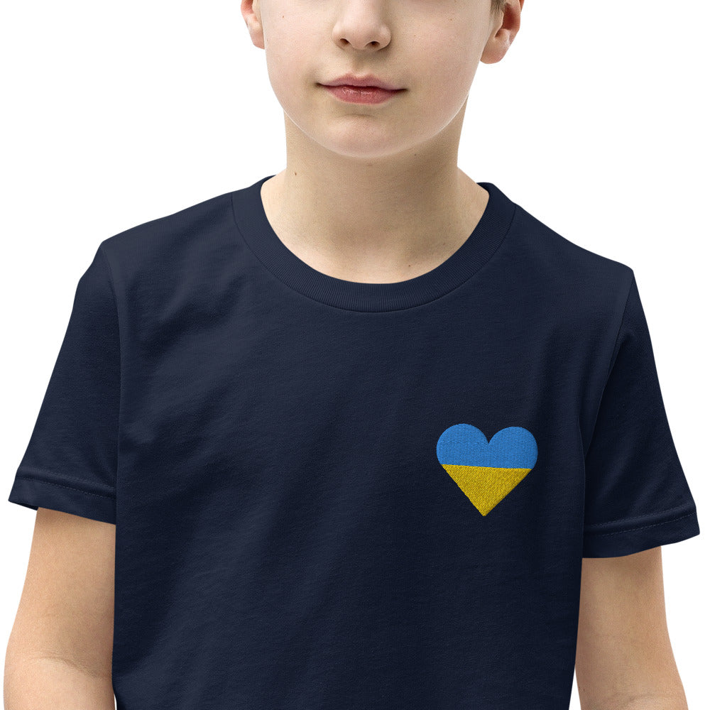 Besticktes Herz Jugend Unisex T-Shirt