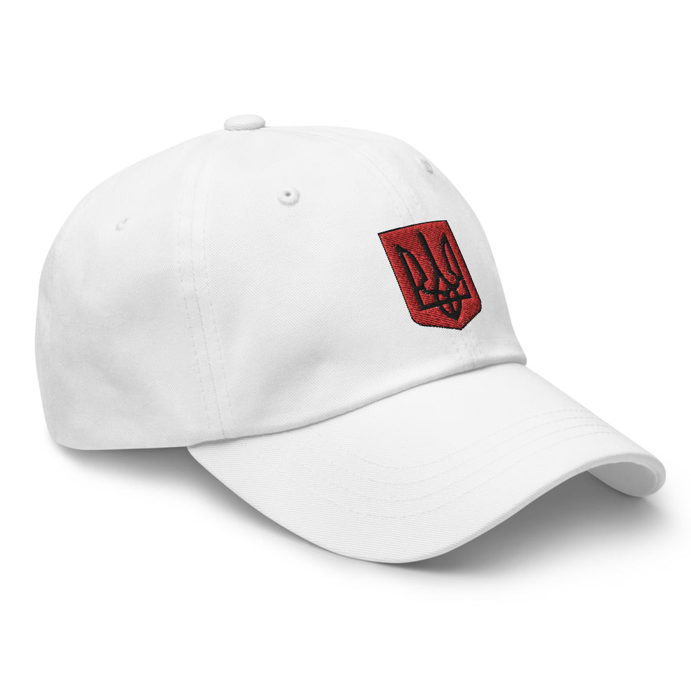 Embroidered Red Tryzub Cap