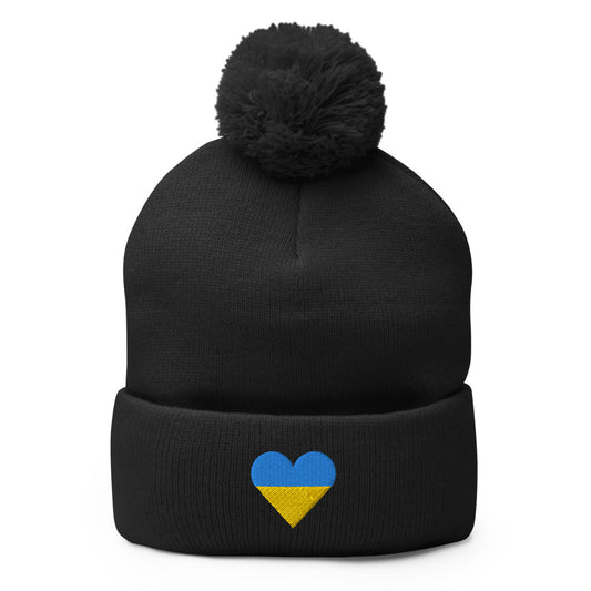 Beanie mit Herz-Pom-Pom